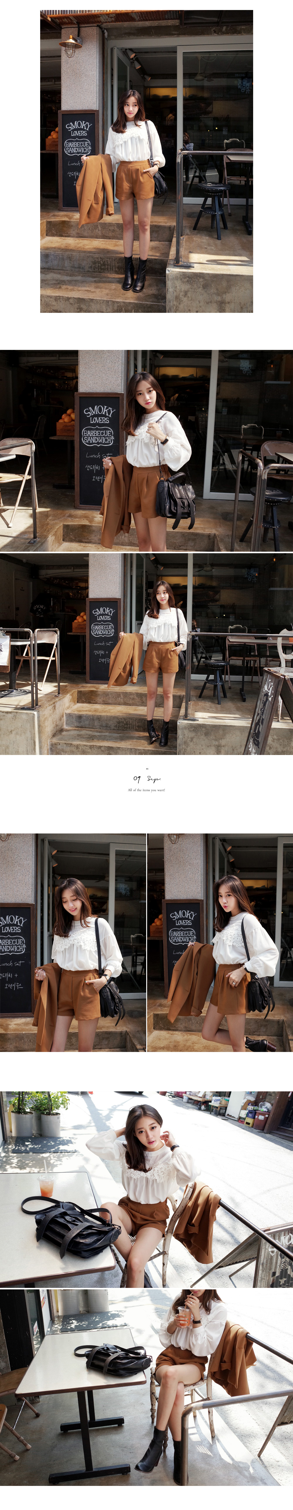 フラワーレースディテールクラシカルブラウス・全2色 | DHOLIC | 詳細画像4