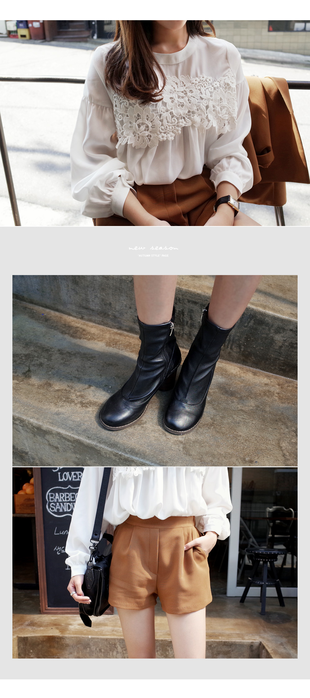 フラワーレースディテールクラシカルブラウス・全2色 | DHOLIC | 詳細画像6