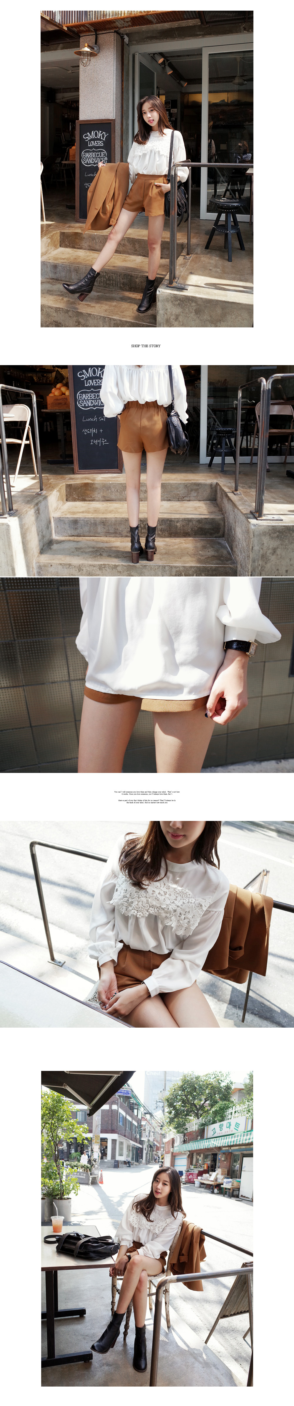 フラワーレースディテールクラシカルブラウス・全2色 | DHOLIC | 詳細画像9