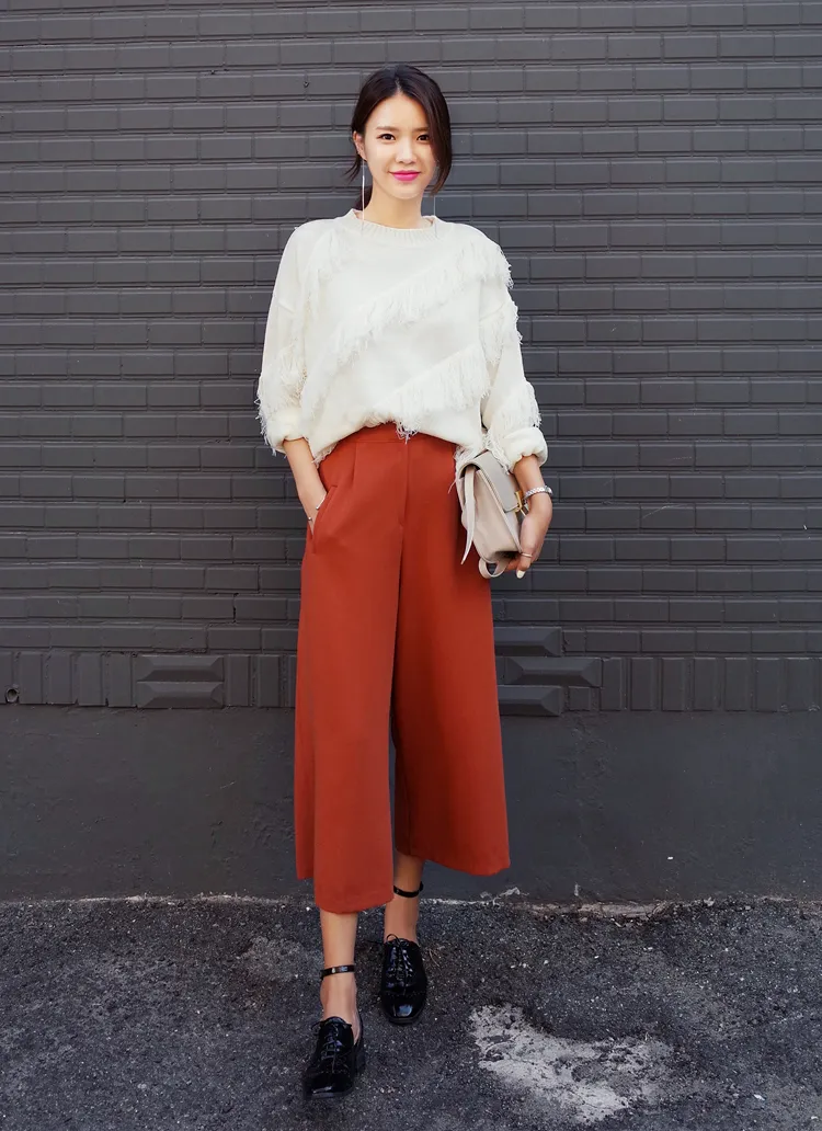 <font color=red><b>**雑誌mer2月号掲載**</b></font>ウエストゴムソリッドカラーガウチョパンツ・全3色 | DHOLIC | 詳細画像1