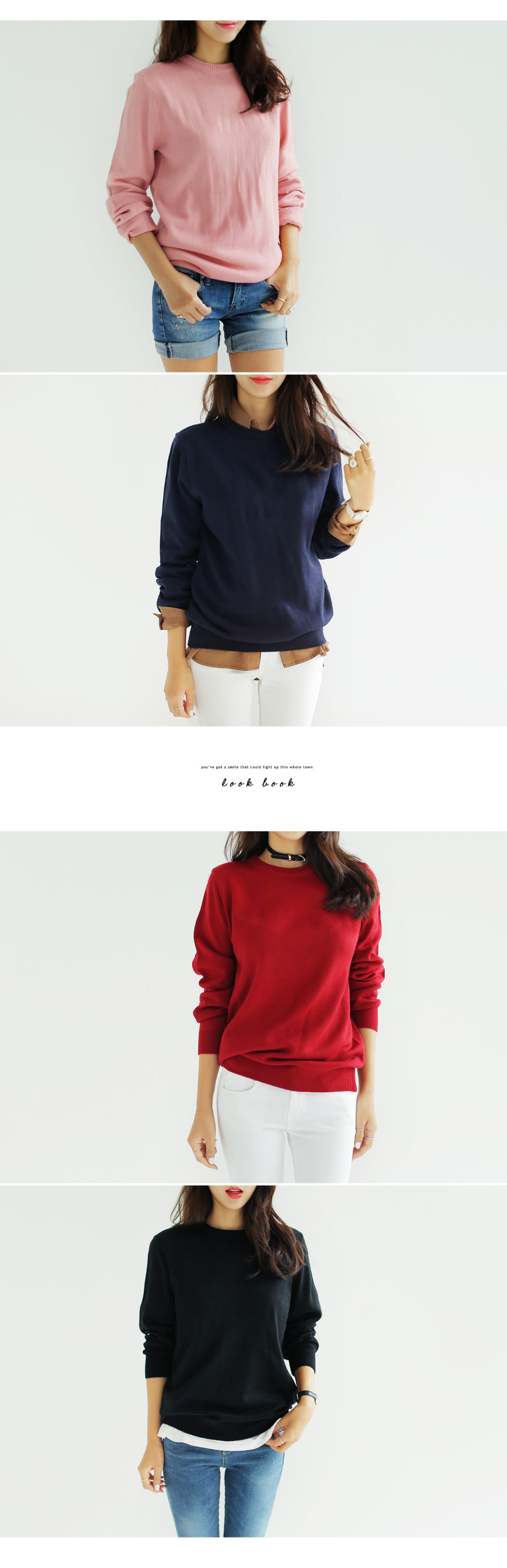 クルーネックオーバーフィットニットトップス・全10色 | DHOLIC | 詳細画像2