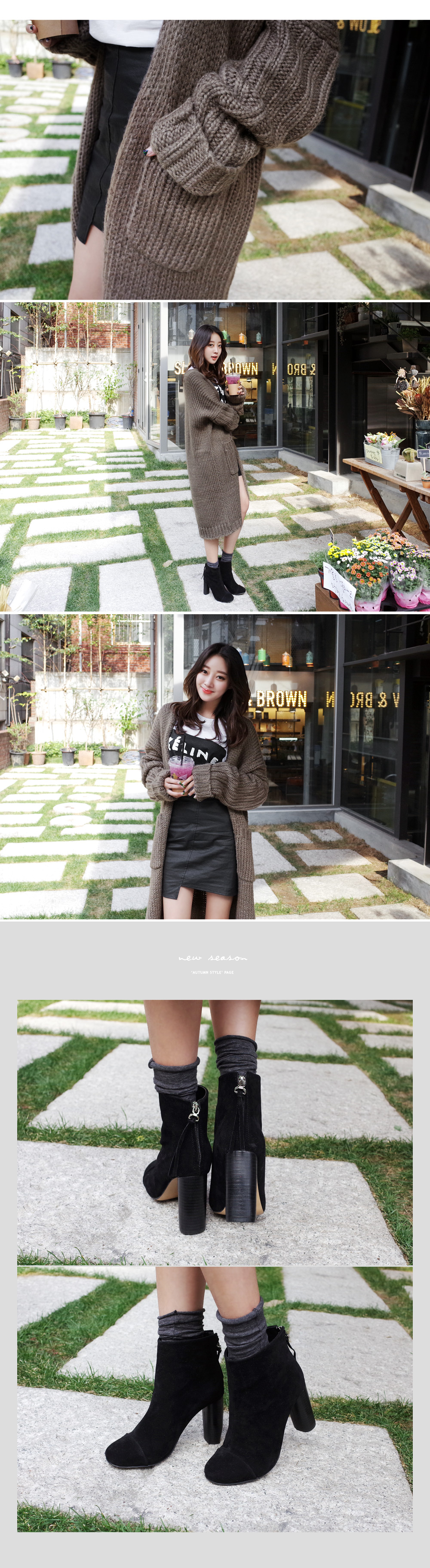 バックジッパーオーバルヒールショートブーツ・全2色 | DHOLIC | 詳細画像8