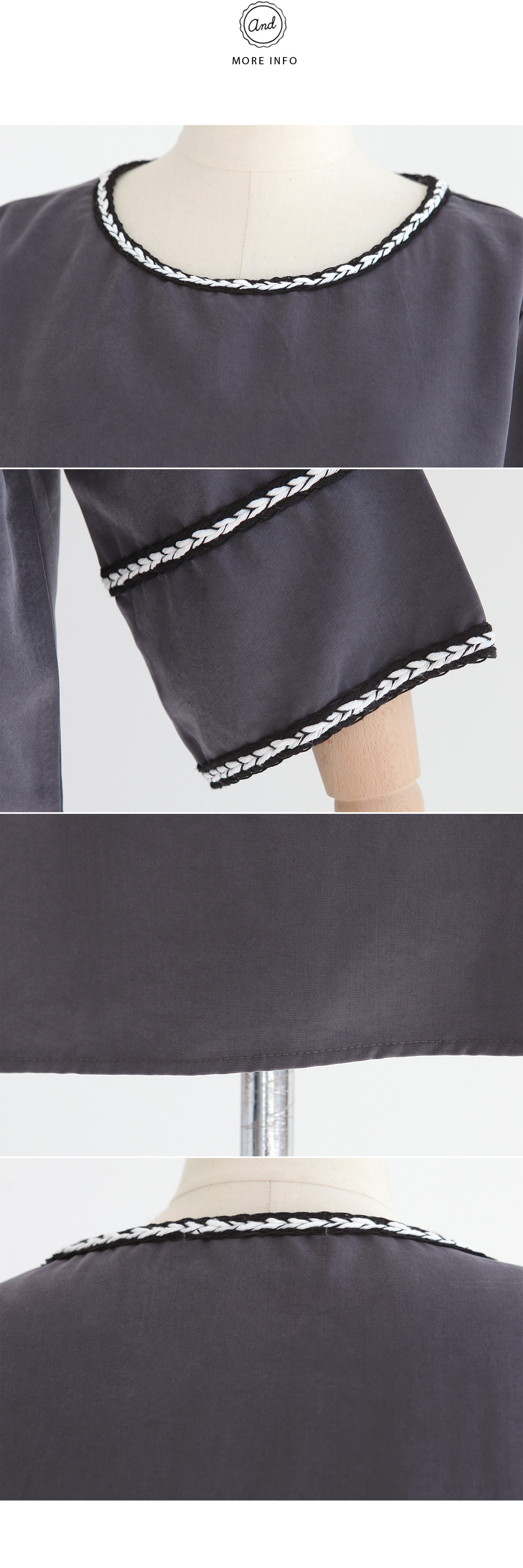 エスニックテープラインクルーネックブラウス・全3色 | DHOLIC | 詳細画像11