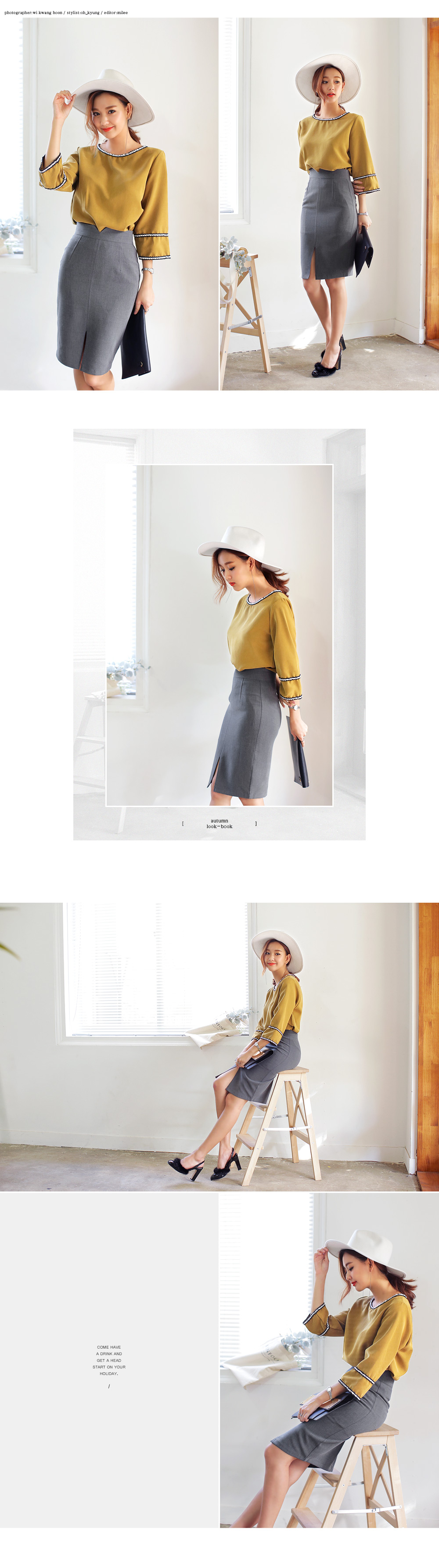 エスニックテープラインクルーネックブラウス・全3色 | DHOLIC | 詳細画像6