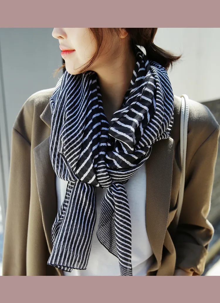 ダブルボーダーパターンショール・全1色 | DHOLIC | 詳細画像1