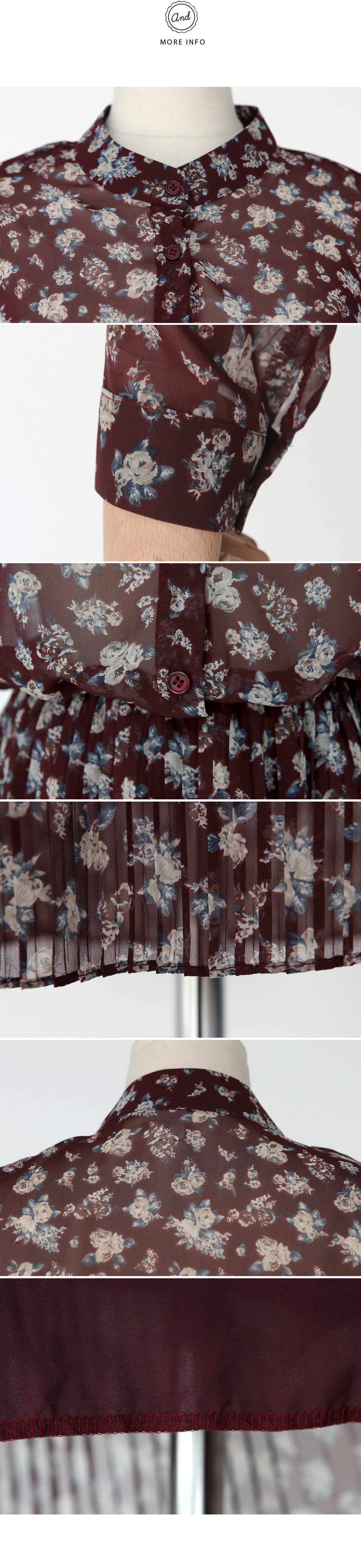 フラワーパターンバンドカラープリーツワンピース・全2色 | DHOLIC | 詳細画像12