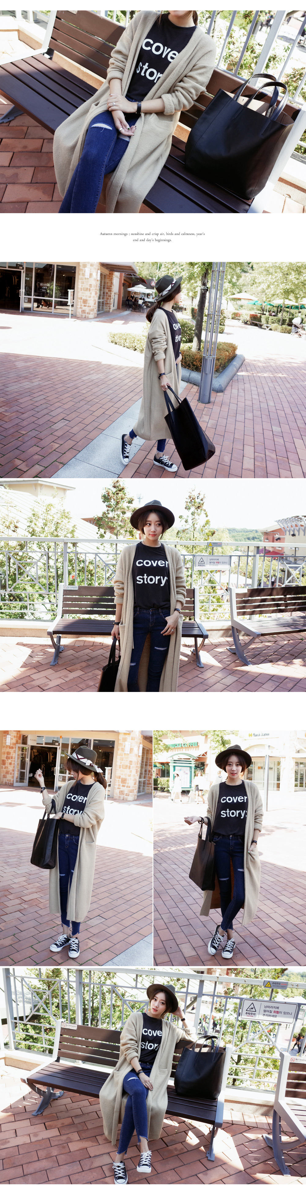 フェイクレザーアウトステッチングトートバッグ・全5色 | DHOLIC | 詳細画像9