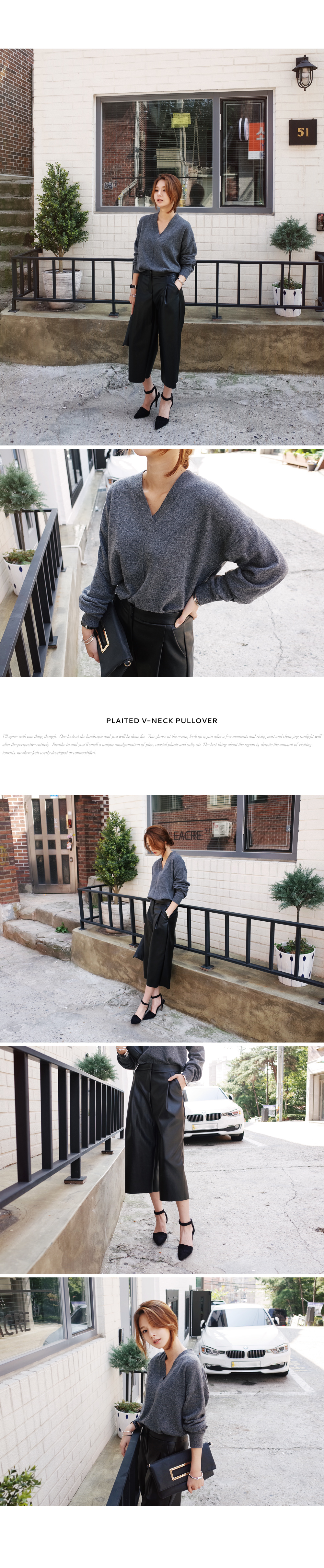 エンボスラインポイントVネックゆったりニット・全4色 | DHOLIC PLUS | 詳細画像2