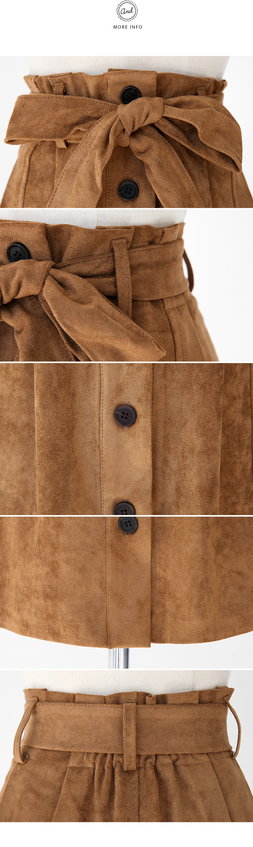 ベルトストラップ付きフロントボタンハイウエストスカート・全3色 | DHOLIC | 詳細画像7