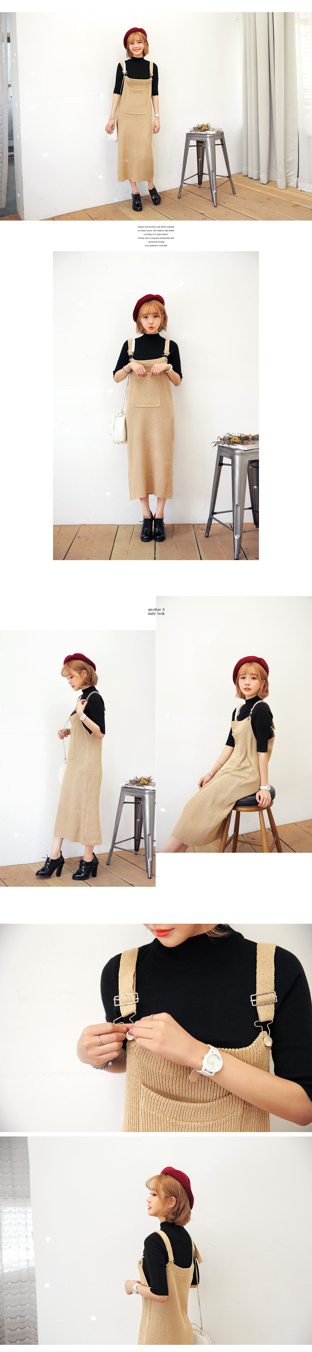 サスペンダーリブニットワンピース・全2色 | DHOLIC | 詳細画像2