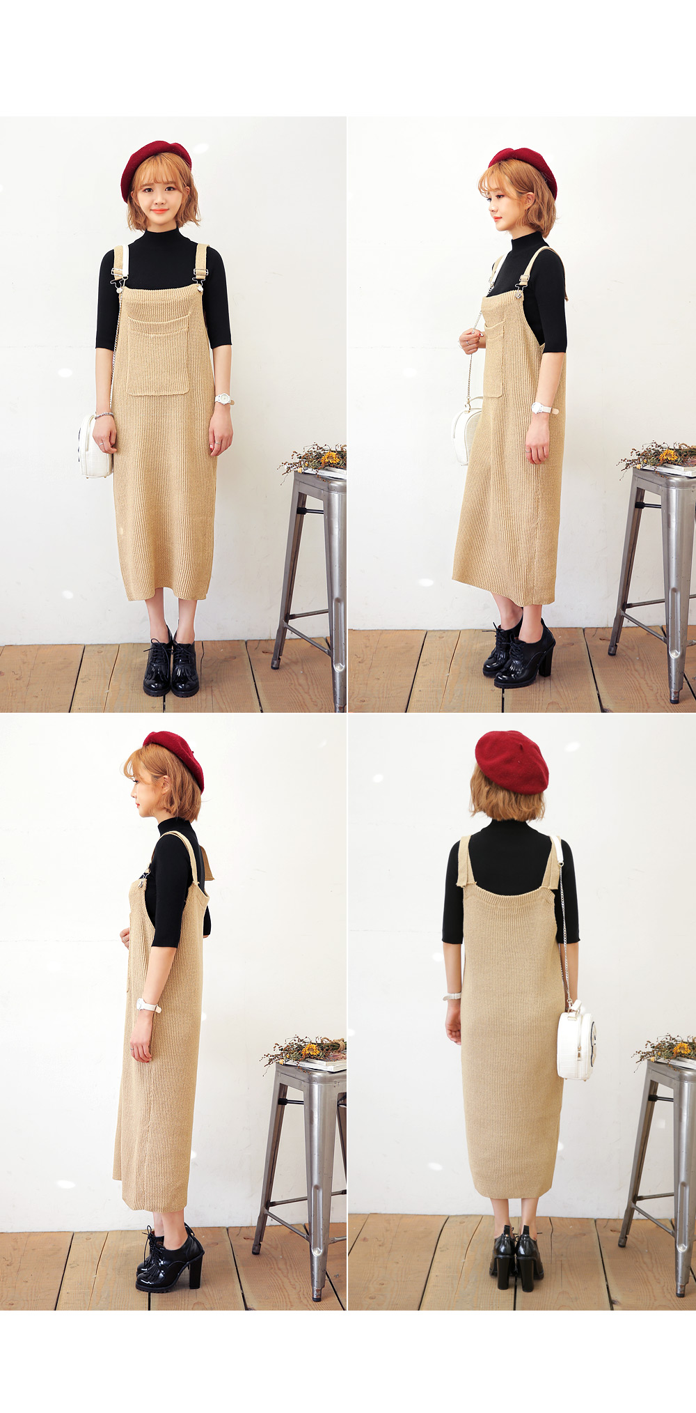 サスペンダーリブニットワンピース・全2色 | DHOLIC | 詳細画像6