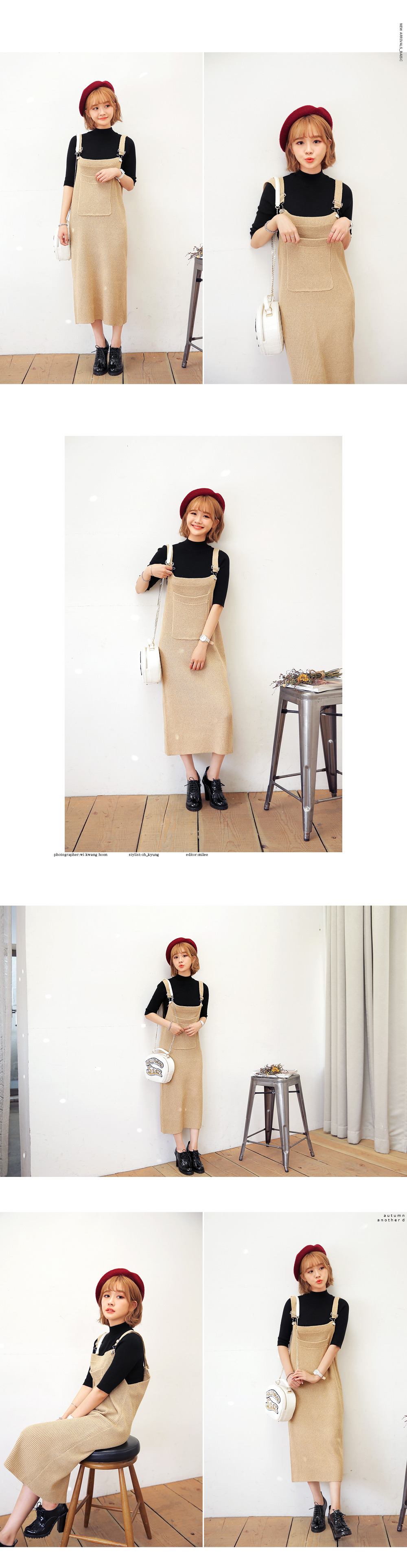 サスペンダーリブニットワンピース・全2色 | DHOLIC | 詳細画像3