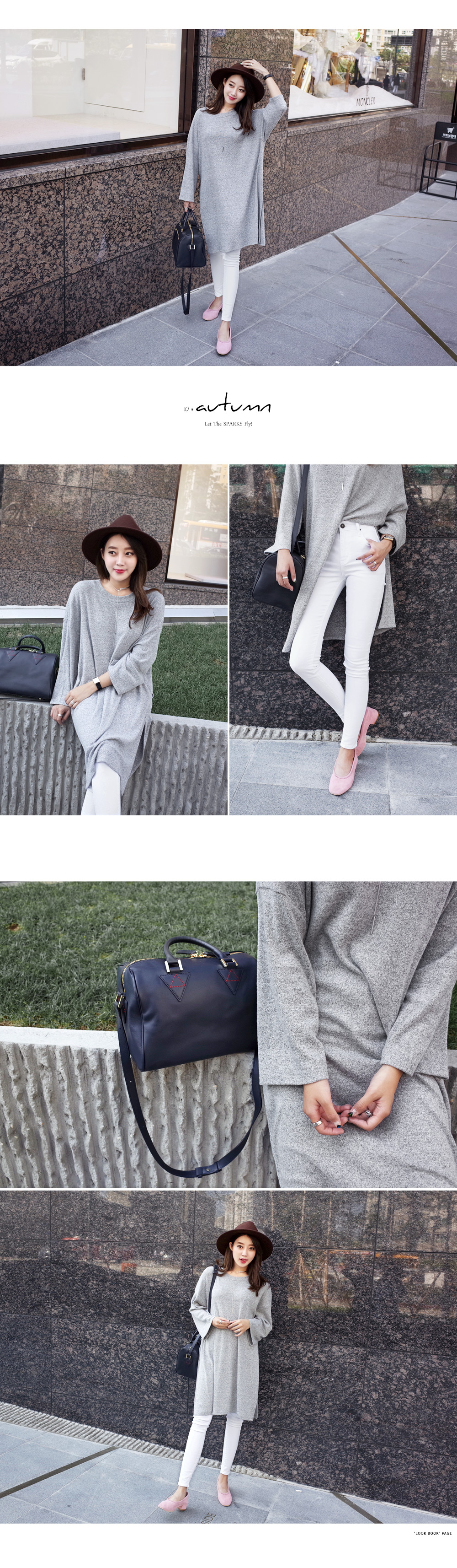 ディープスリットクルーネックリラックスニット・全3色 | DHOLIC | 詳細画像2