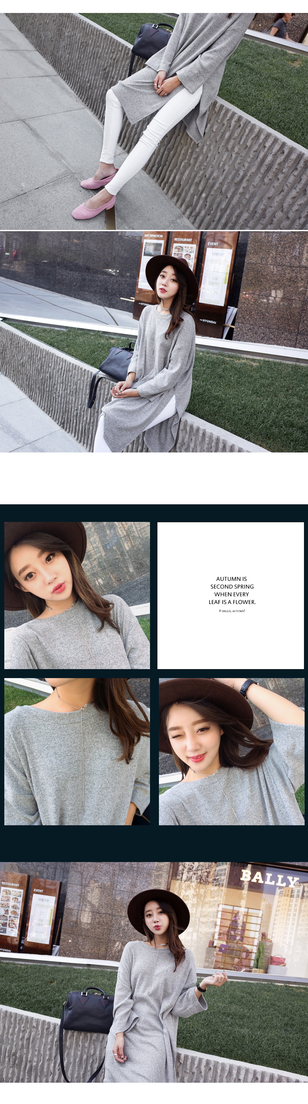 ディープスリットクルーネックリラックスニット・全3色 | DHOLIC | 詳細画像3