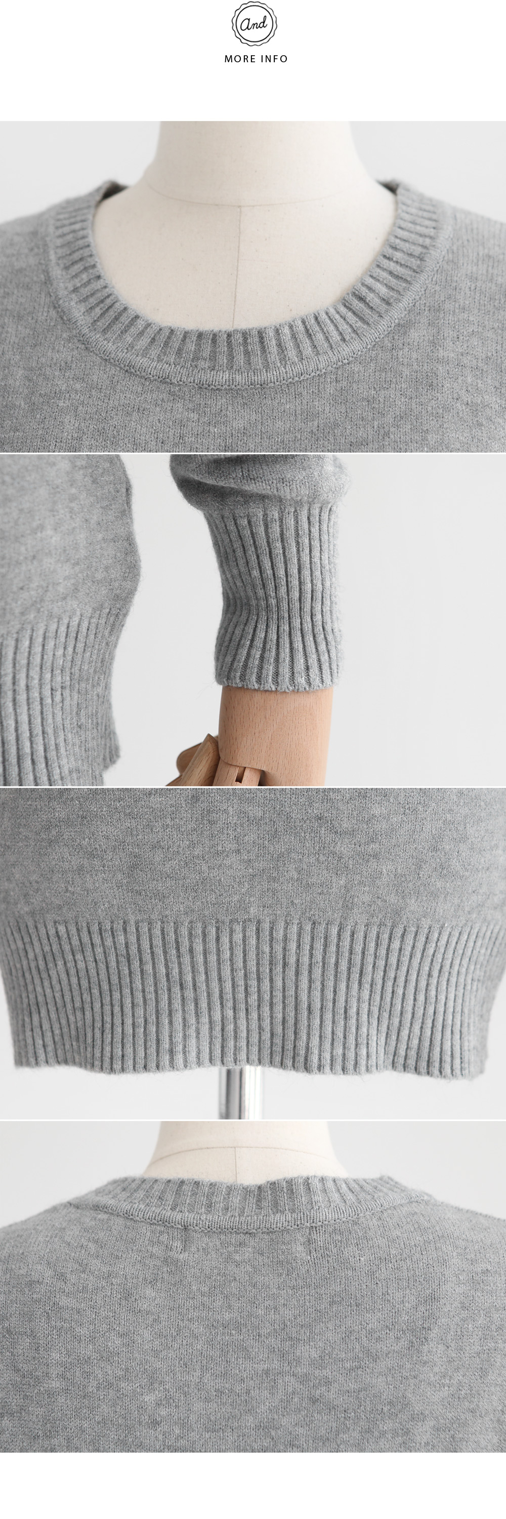 ラウンドネックベーシックニットトップス・全4色 | DHOLIC | 詳細画像9