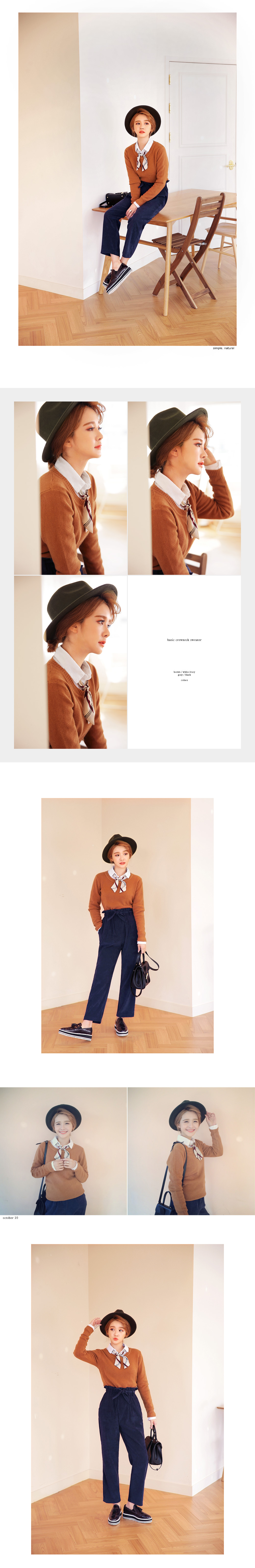 ラウンドネックベーシックニットトップス・全4色 | DHOLIC | 詳細画像3