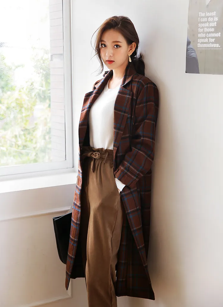 <font color=red><b>**雑誌Seventeen3月号/mer2月号掲載**</b></font>タータンチェックロングジャケット・全3色 | DHOLIC | 詳細画像1