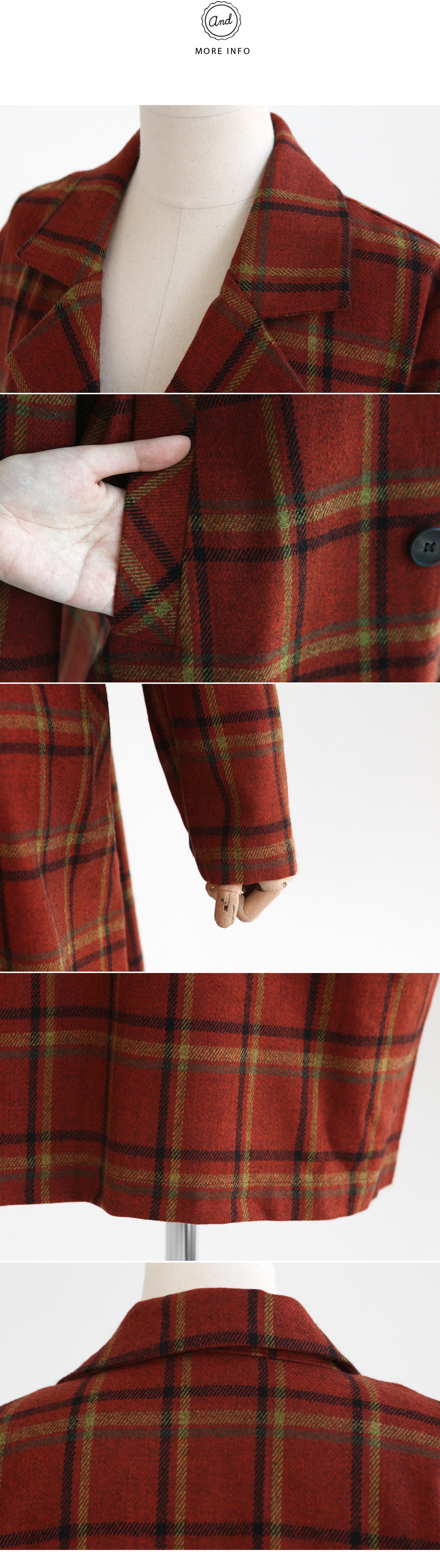 <font color=red><b>**雑誌Seventeen3月号/mer2月号掲載**</b></font>タータンチェックロングジャケット・全3色 | DHOLIC | 詳細画像8