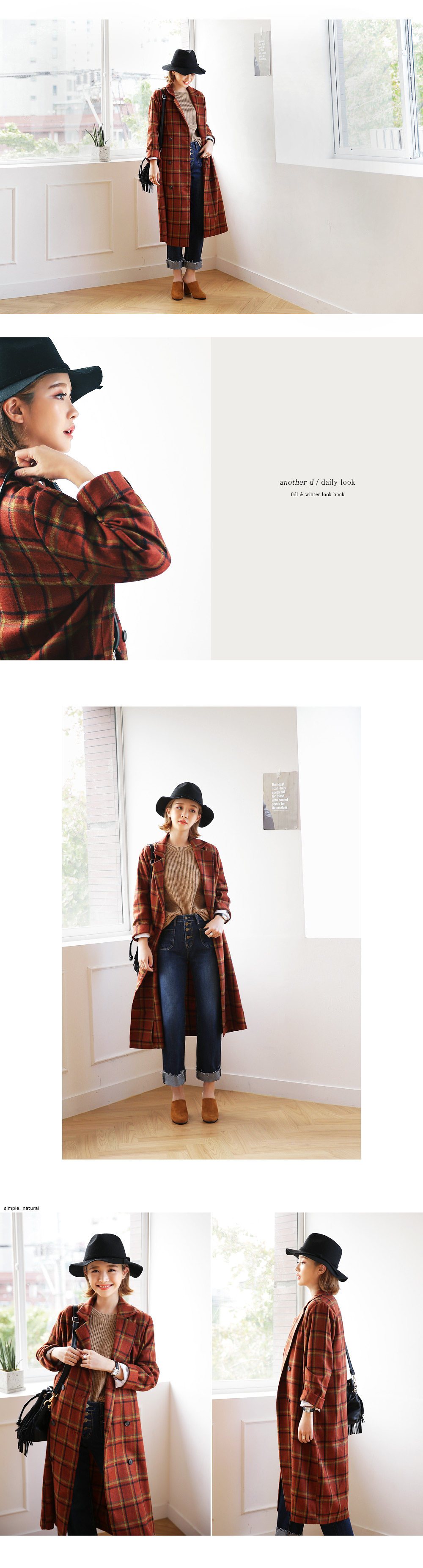 <font color=red><b>**雑誌Seventeen3月号/mer2月号掲載**</b></font>タータンチェックロングジャケット・全3色 | DHOLIC | 詳細画像6