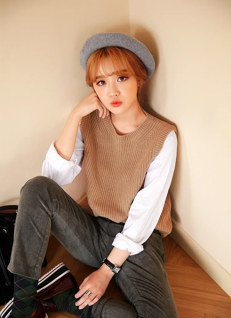 レイヤード風ニットトップス・全4色 | DHOLIC | 詳細画像1