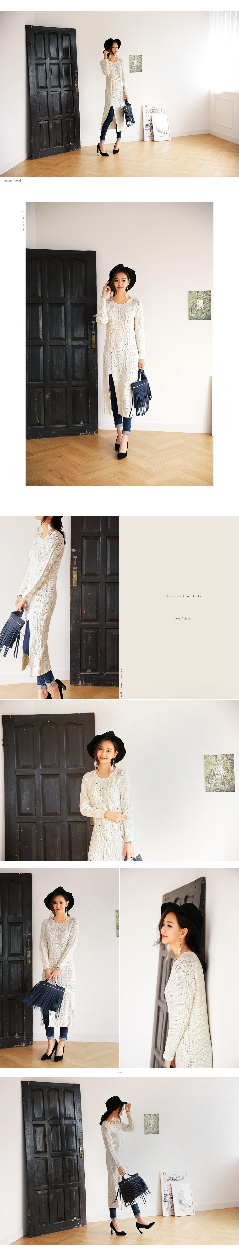 ディープスリットケーブルロングニット・全2色 | DHOLIC | 詳細画像2