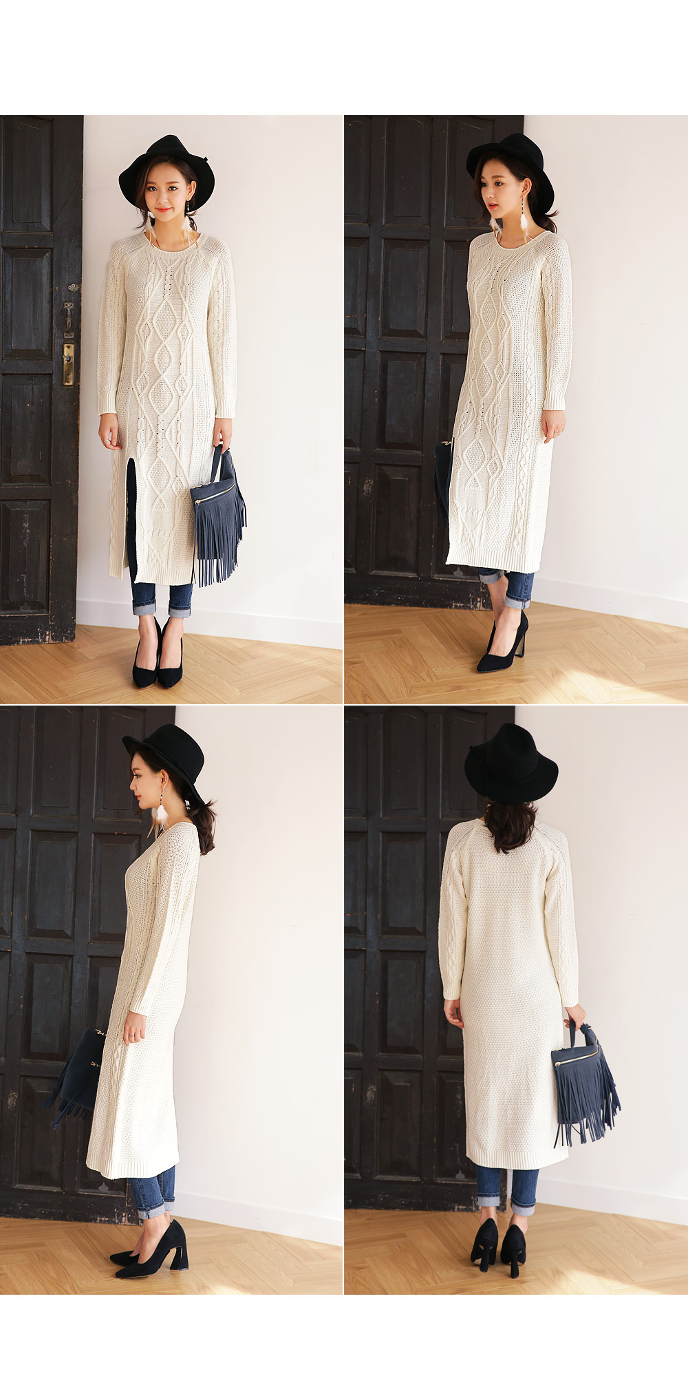 ディープスリットケーブルロングニット・全2色 | DHOLIC | 詳細画像9