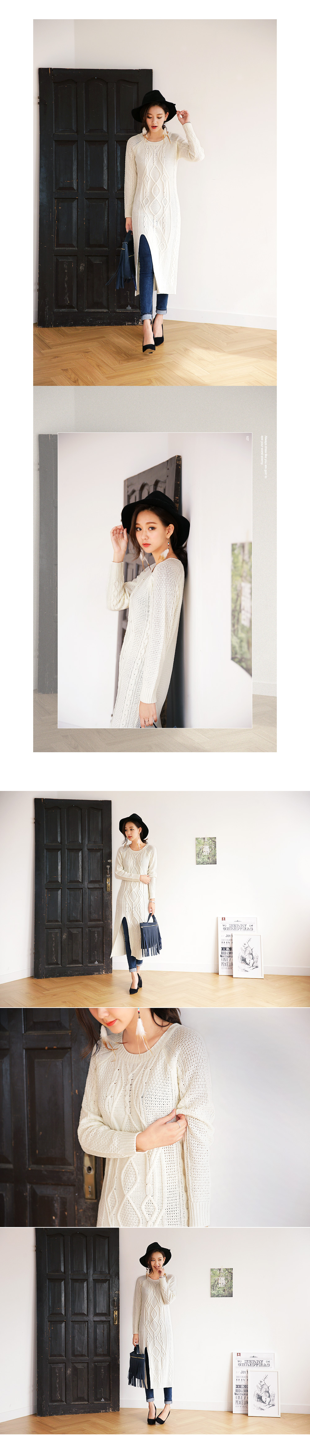 ディープスリットケーブルロングニット・全2色 | DHOLIC | 詳細画像3