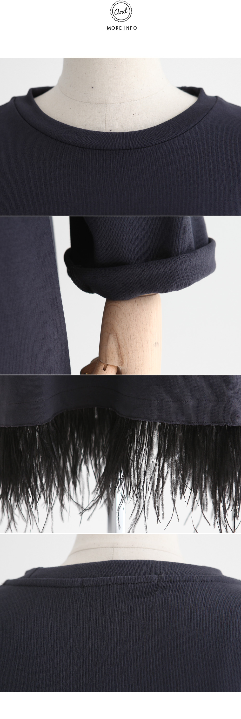 フェイクフェザーヘムワンピース・全2色 | DHOLIC | 詳細画像7