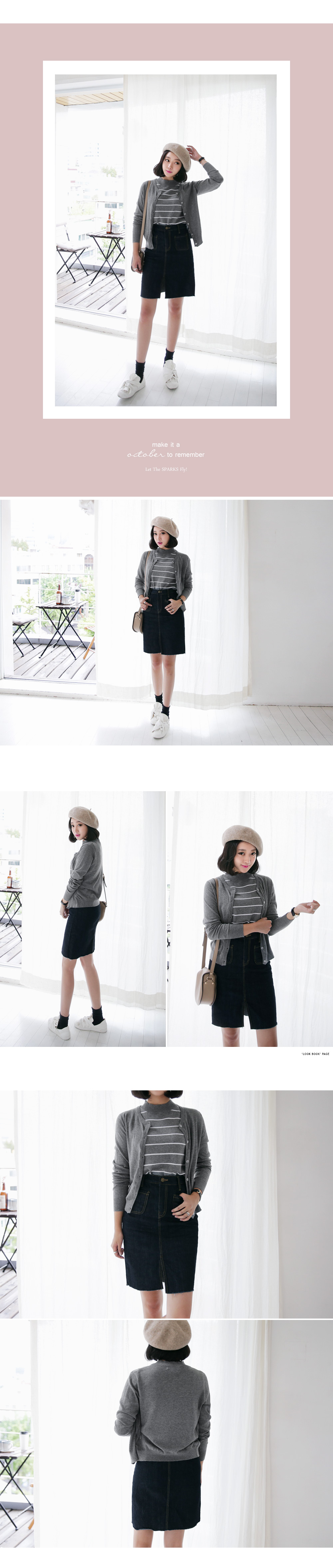 ボーダーニットトップス&ニットカーディガンセット・全2色 | DHOLIC | 詳細画像2