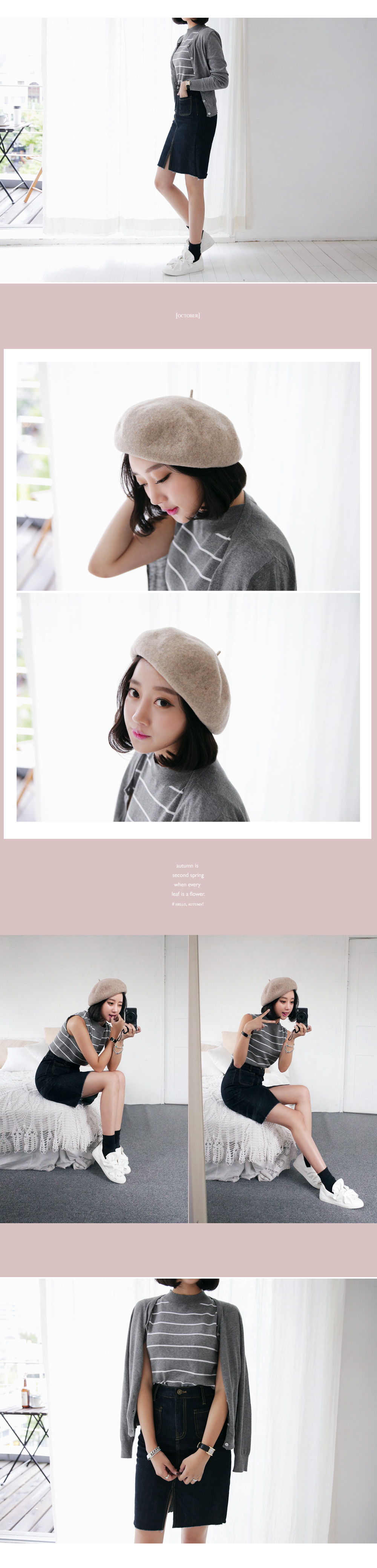 ボーダーニットトップス&ニットカーディガンセット・全2色 | DHOLIC | 詳細画像3