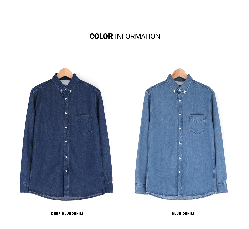 ブルーコントラストポケットデニムシャツ・全2色 | 詳細画像2