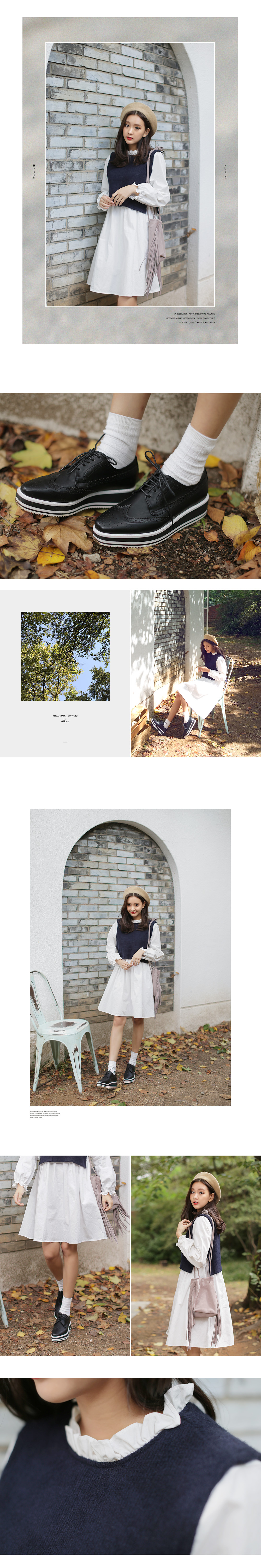 ニットベストレイヤードワンピース・全2色 | DHOLIC | 詳細画像5