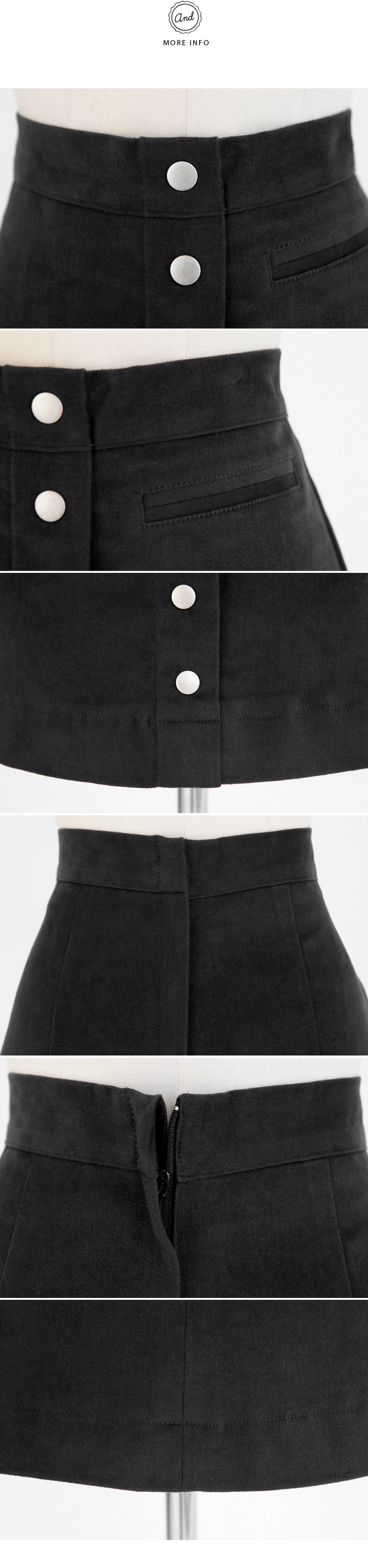 フロントボタンAラインミニマルスカート・全5色 | DHOLIC | 詳細画像8