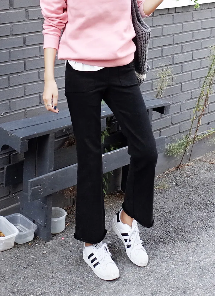 ハイウエスト切りっぱなしブーツカット・全2色 | DHOLIC | 詳細画像1