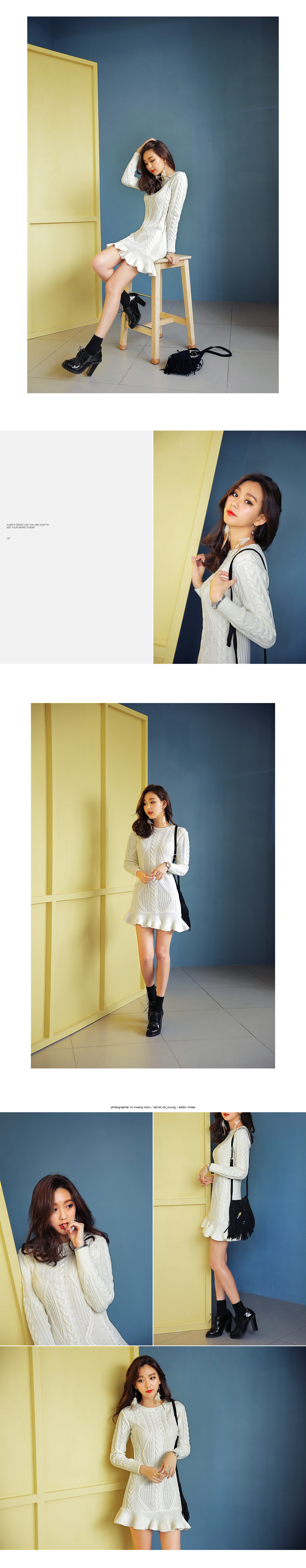 フリルヘムニットワンピース・全3色 | DHOLIC | 詳細画像3