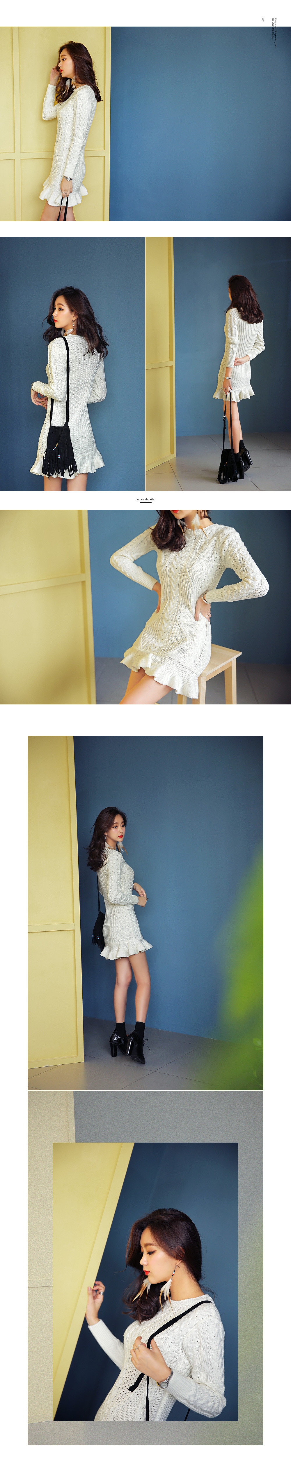 フリルヘムニットワンピース・全3色 | DHOLIC | 詳細画像5