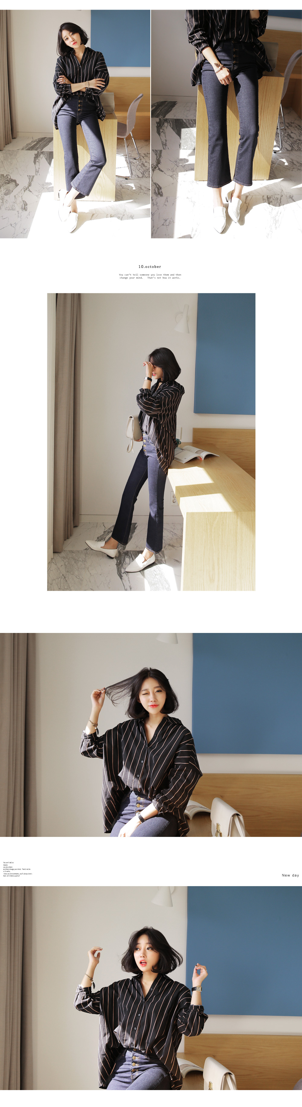 フロントボタンハイウエストブーツカットジーンズ・全1色 | DHOLIC | 詳細画像27