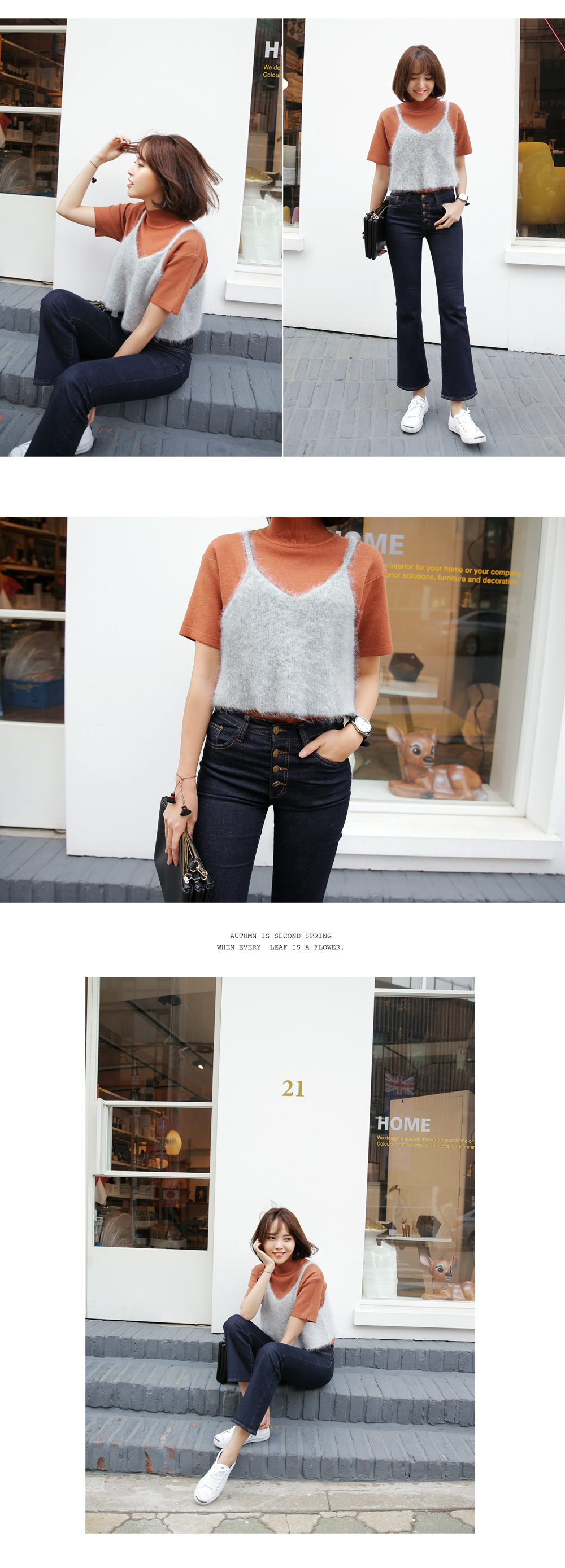 フロントボタンハイウエストブーツカットジーンズ・全1色 | DHOLIC | 詳細画像4