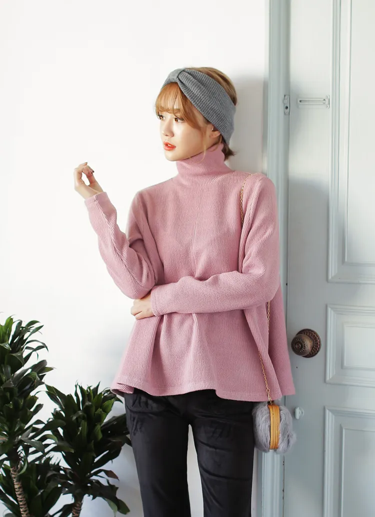 フレアヘムタートルネックリブニット・全4色 | DHOLIC | 詳細画像1