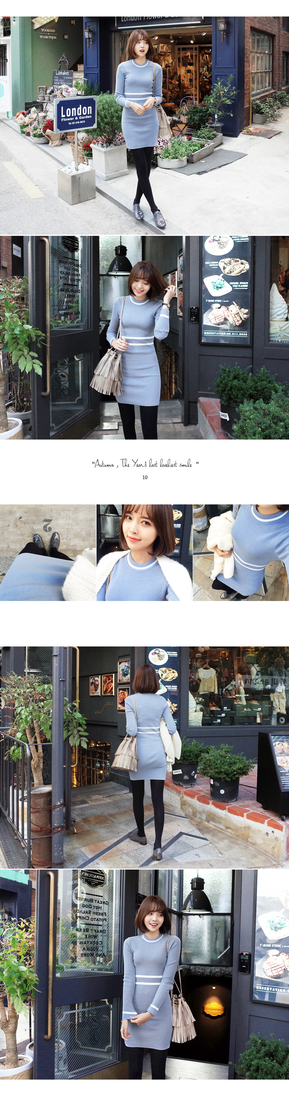 ウエストストライプタイトニットワンピース・全4色 | DHOLIC | 詳細画像2