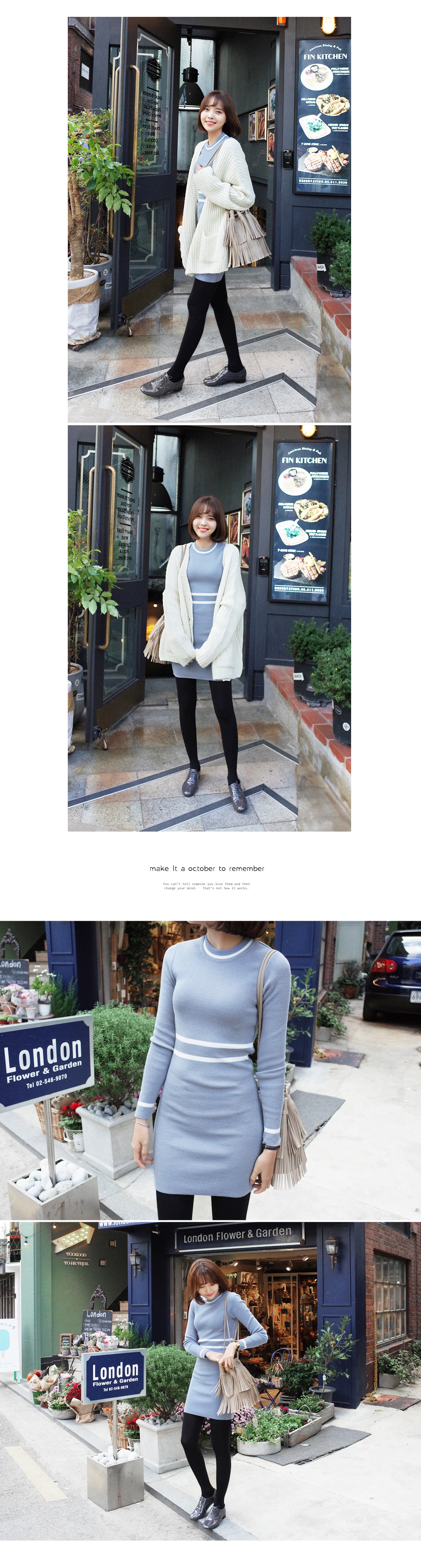 ウエストストライプタイトニットワンピース・全4色 | DHOLIC | 詳細画像3