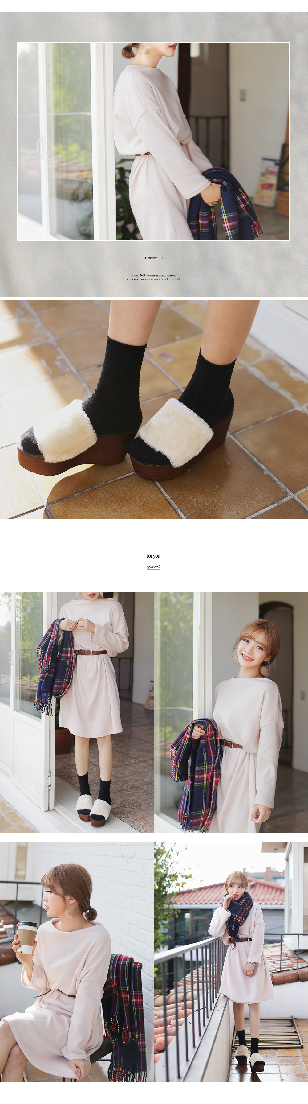 ボートネックオーバーシルエットワンピース・全4色 | DHOLIC | 詳細画像3