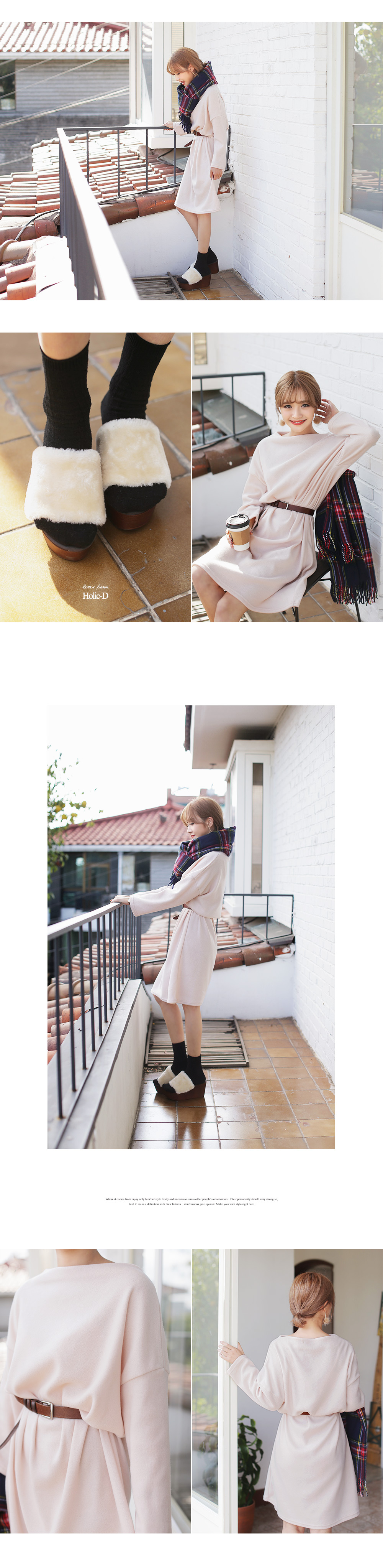 ボートネックオーバーシルエットワンピース・全4色 | DHOLIC | 詳細画像5