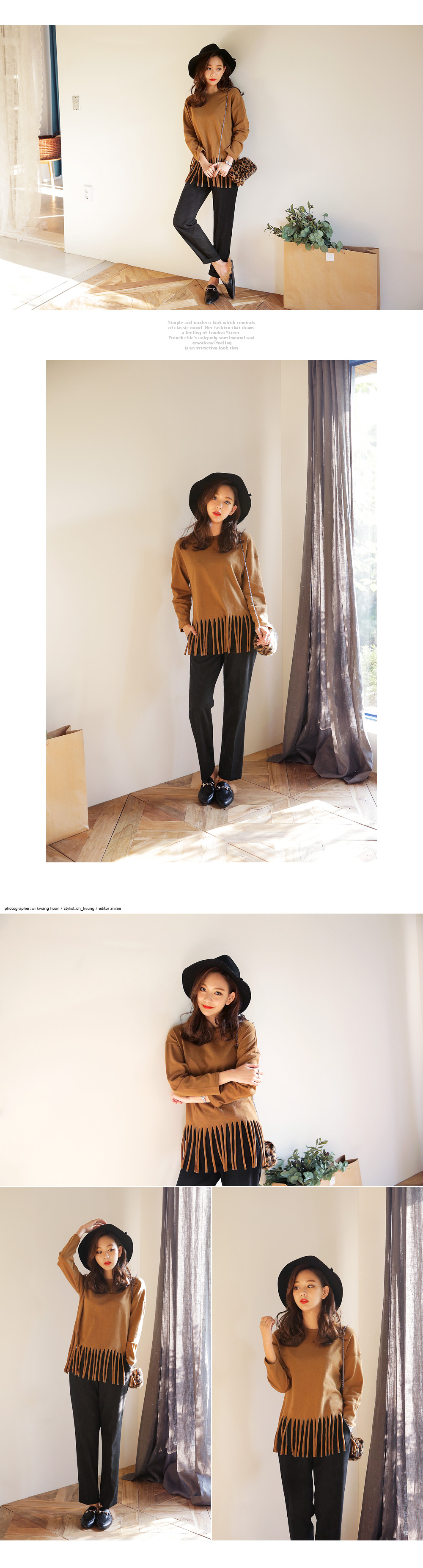 フリンジヘムコットンTシャツ・全3色 | DHOLIC | 詳細画像2