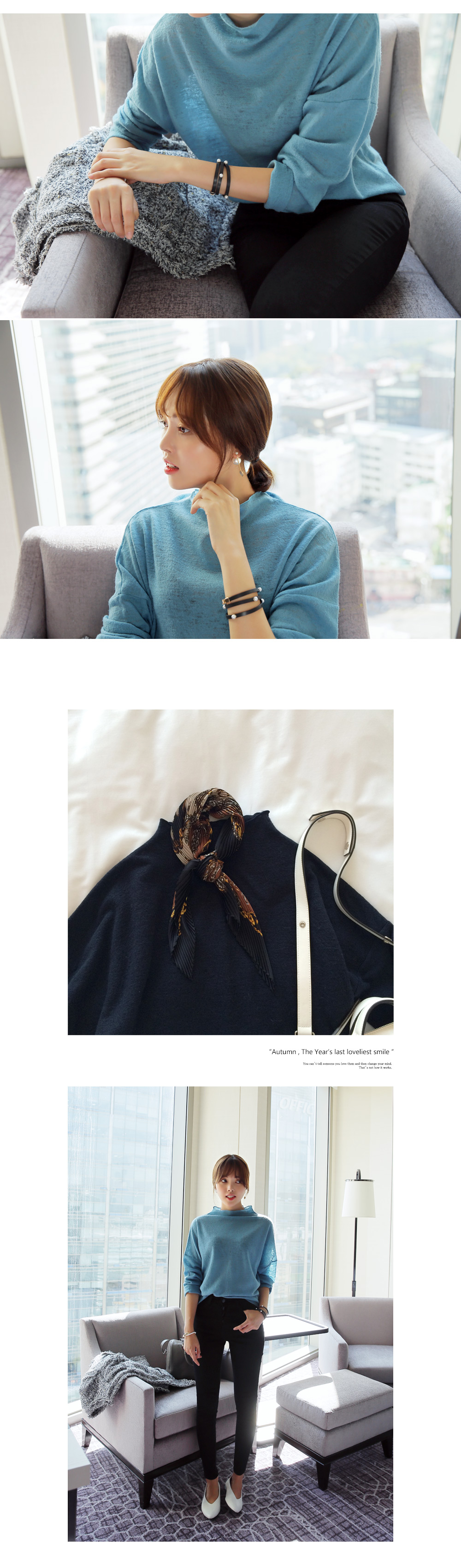 ユニークハイネックウールTシャツ・全4色 | DHOLIC | 詳細画像4