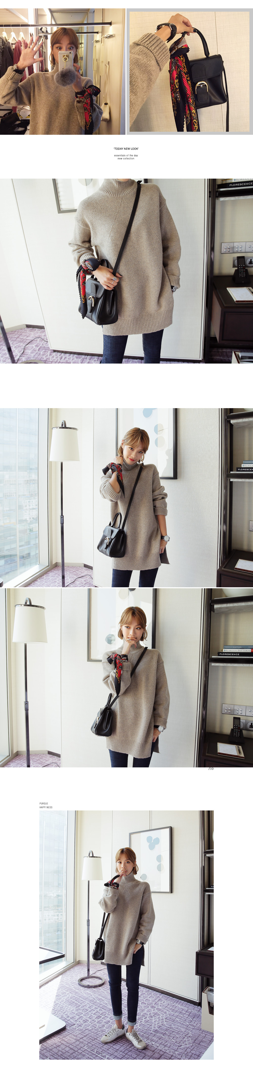 サイドスリットゆったりタートルネックニット・全4色 | DHOLIC | 詳細画像7