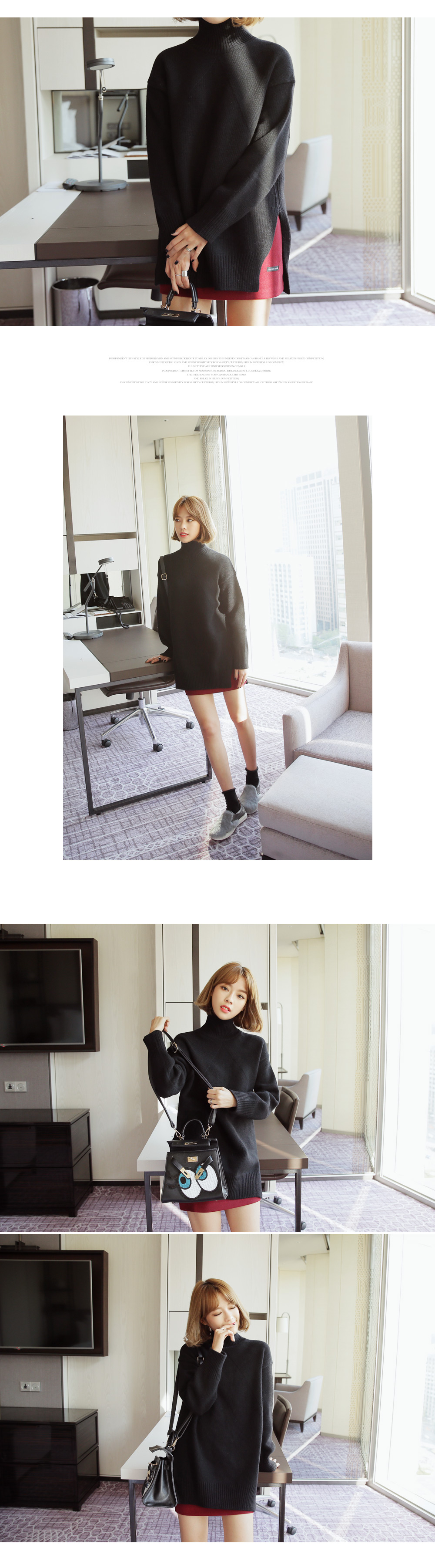 サイドスリットゆったりタートルネックニット・全4色 | DHOLIC | 詳細画像9