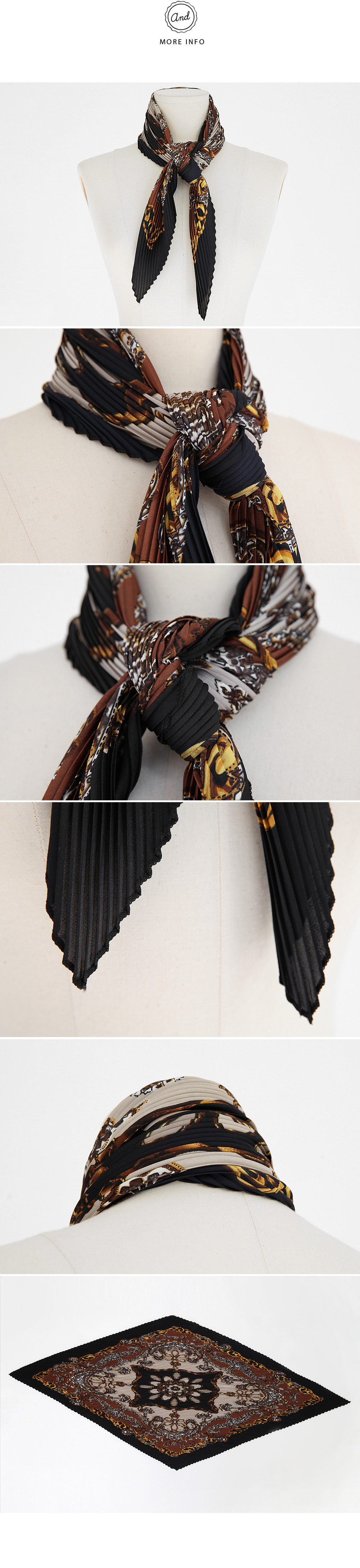 <font color=red><b>**雑誌JELLY3月号/S Cawaii!2月号掲載**</b></font>アンティークひし形プリーツスカーフ・全3色 | DHOLIC | 詳細画像11