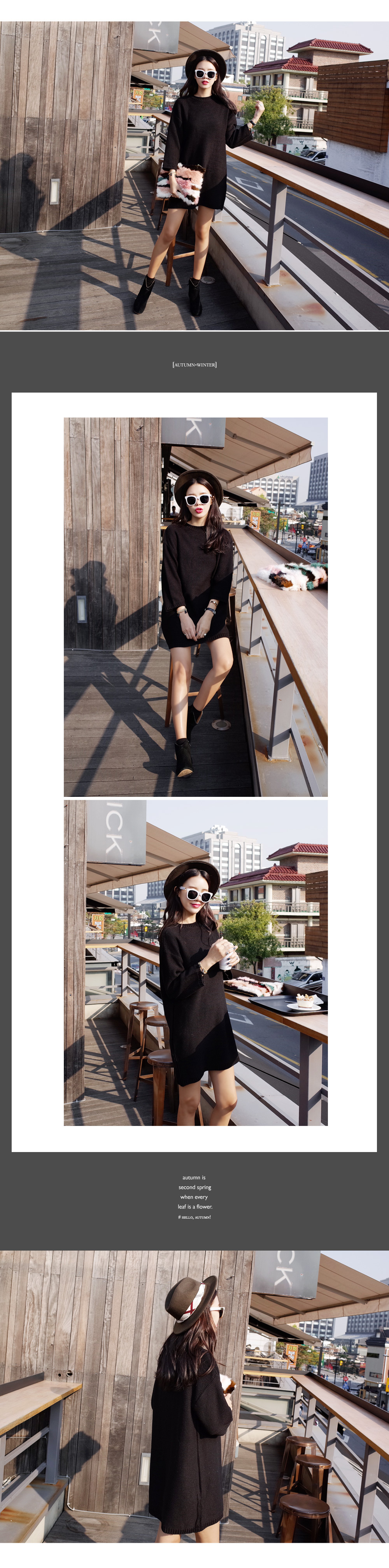 ルーズフィットベーシックニットワンピース・全4色 | DHOLIC | 詳細画像2