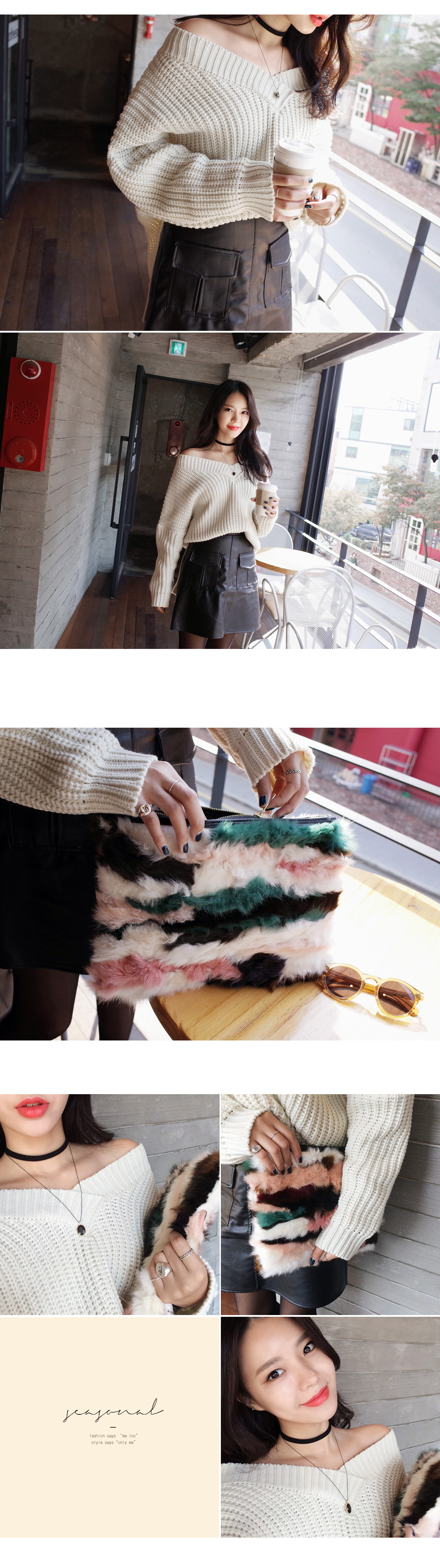 <font color=red><b>**雑誌saita11月号/ViVi11月号/Scawaii!9月号/他雑誌多数掲載！**</b></font>スエード調チョーカー&フレームネックレス・全1色 | DHOLIC | 詳細画像4